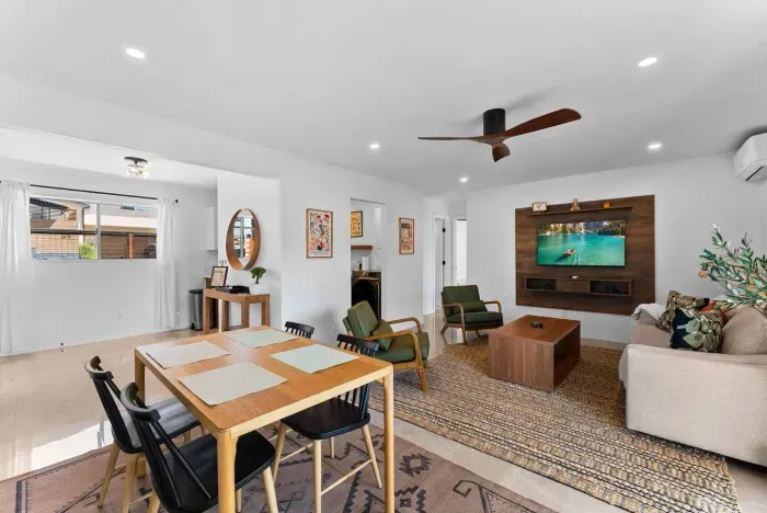 Dining area designed for shared meals and conversation.