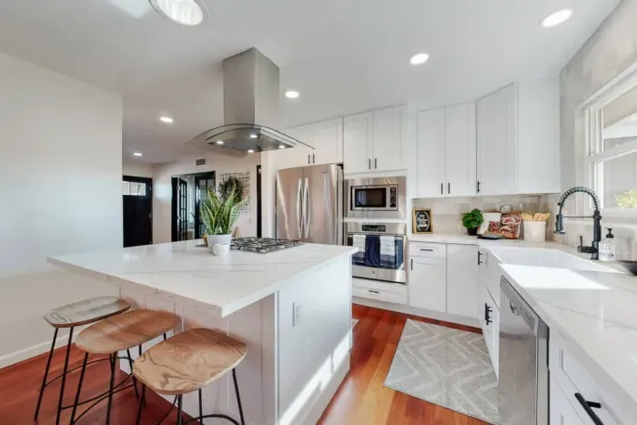 Spacious countertop for culinary convenience.