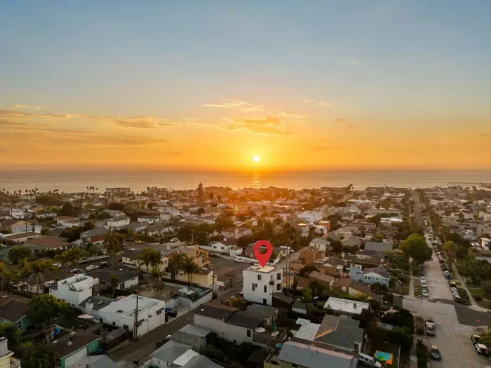 Panoramic sunset backdrop