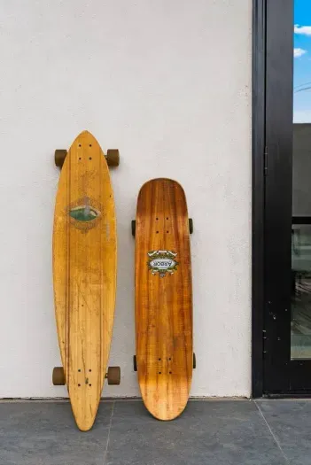 Locally crafted longboards as wall art