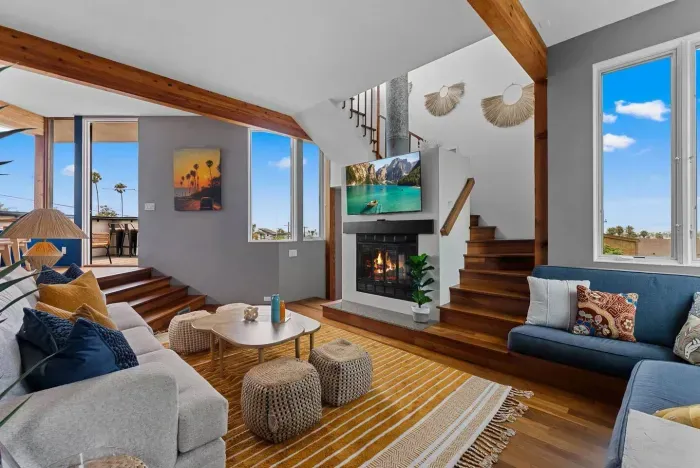 Open-concept living space filled with natural light