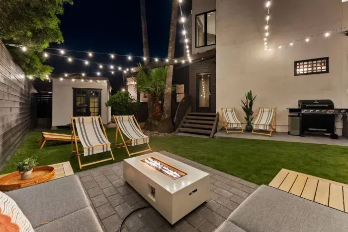 Outdoor gathering space perfect for sunset evenings