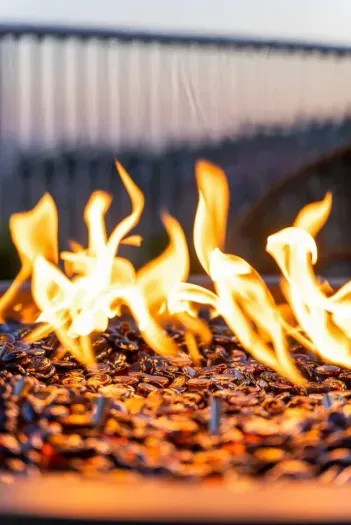 Cozy vibes with a glowing firepit! Perfect for cool evenings!