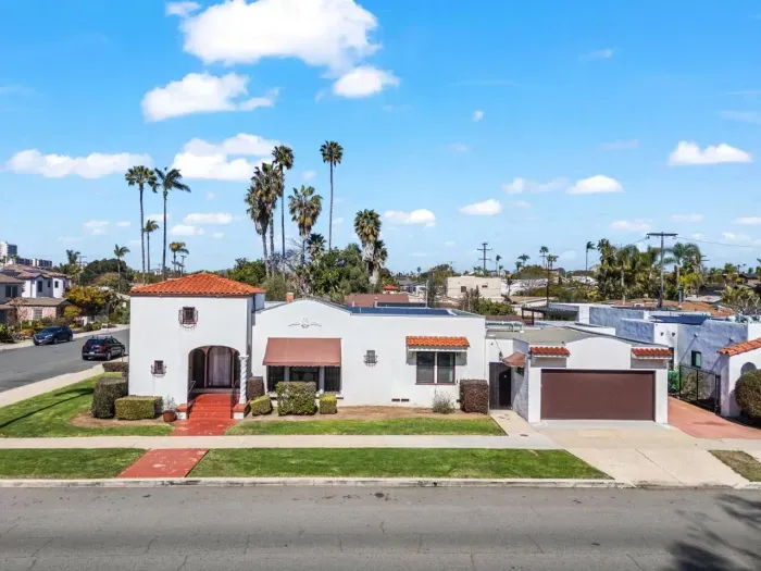 The home is on a corner lot, providing ample space and privacy