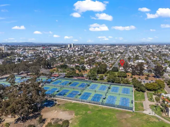 Across the street is Morley Field Complex with tennis and pickleball courts