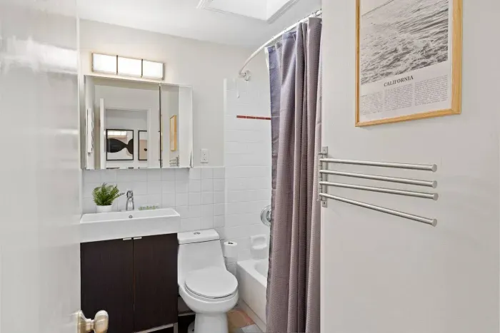 Your clean, simple bathroom designed to make mornings easy and refreshing.