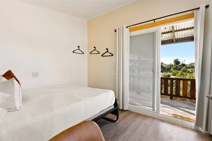 This bright, simple room gives you a calm, cozy spot to settle in.