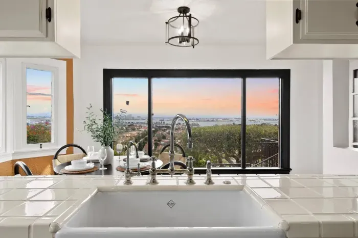 Sunset reflections make meal prep feel like a moment, not a task.