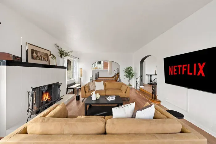 Warmth and style meet by the fireplace — timeless comfort redefined.