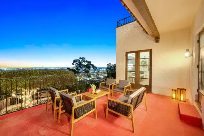 Sip, snack, and smile in this outdoor lounge area overlooking the city lights — where every sunset feels like magic.