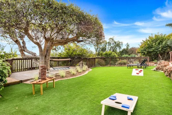 Play, relax, and enjoy backyard fun beneath the palms.