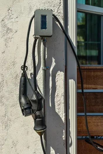 On-site EV charger: convenient, weatherproof charging by the driveway.