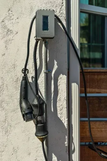 On-site EV charger: convenient, weatherproof charging by the driveway.